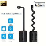 دوربین امنیتی خانگی فول اچ‌دی 1080P با باتری 2000 میلی‌آمپر، مجهز به وای‌فای، دید در شب، تشخیص حرکت و قابلیت مکالمه دوطرفه برای نظارت خانگی و محل کار