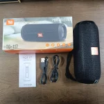 اسپیکر بلوتوث ضدآب قابل حمل TG117 با طراحی اسپرت و استوانه‌ای، مناسب استفاده در فضای باز، ورزش و سفر، دارای صدای قدرتمند و بیس عمیق
