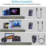 میکروفون یقه‌ای بی‌سیم Q8 Dual Output با رسیور چندکاره مناسب ولگ و مصاحبه