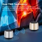 اسپیکر بلوتوث قابل حمل 5 وات با طراحی کوچک و بند دستی، مناسب استفاده در خانه، سفر و فضای باز، با کیفیت صدای شفاف و بیس قوی