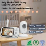 مانیتور کودک VB603Pro با صفحه 3.5 اینچ و کیفیت 720P HD، مجهز به دید در شب، مکالمه دوطرفه و تشخیص صدا برای نظارت ایمن بر نوزاد