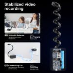 دوربین امنیتی خانگی فول اچ‌دی 1080P با باتری 2000 میلی‌آمپر، مجهز به وای‌فای، دید در شب، تشخیص حرکت و قابلیت مکالمه دوطرفه برای نظارت خانگی و محل کار