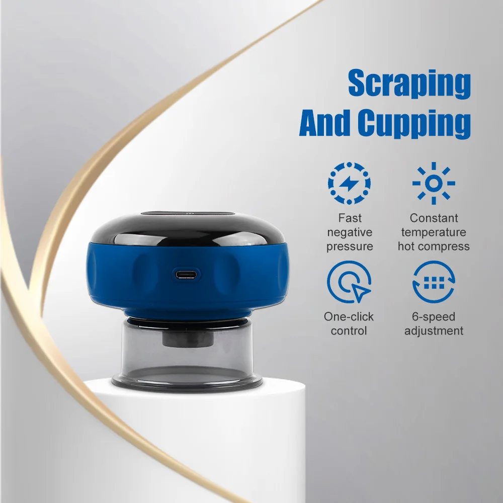 ماساژور بادکش برقی قابل شارژ با 6/12 سرعت، طراحی قابل حمل و هوشمند برای ماساژ درمانی، حجامت مدرن و رفع خستگی عضلات