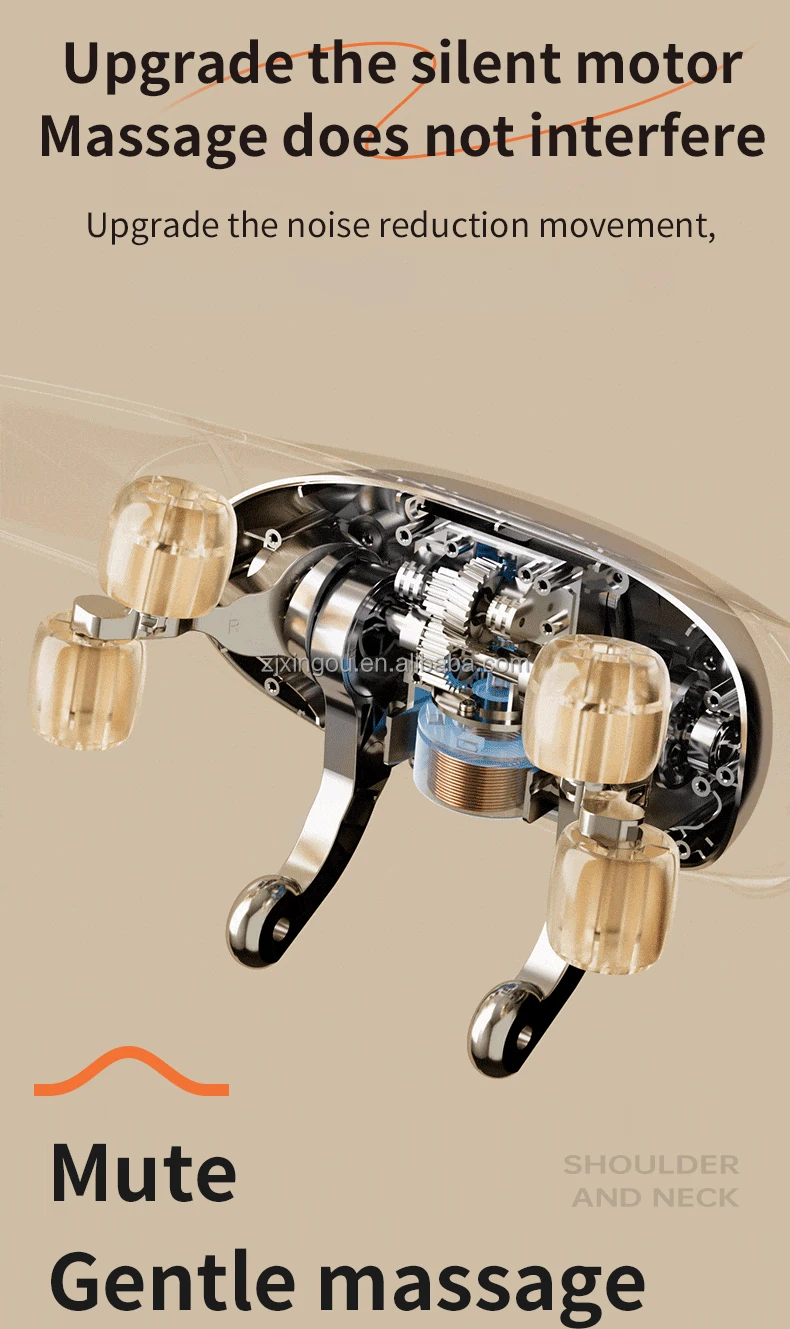 ماساژور بی‌سیم گردن و شانه با قابلیت گرمایش و کمپرس داغ، طراحی ارگونومیک و قابل حمل برای رفع خستگی و آرامش عضلات