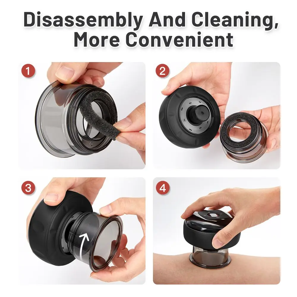 ماساژور بادکش برقی قابل شارژ با 6/12 سرعت، طراحی قابل حمل و هوشمند برای ماساژ درمانی، حجامت مدرن و رفع خستگی عضلات