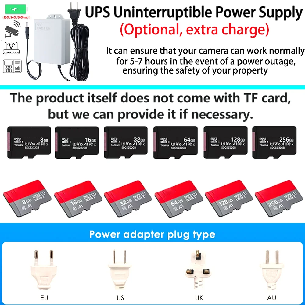 دوربین امنیتی DIFANG WiFi با کیفیت 8 مگاپیکسل، زوم اپتیکال 10X، سه لنز و دو نمایشگر، مجهز به مکالمه دوطرفه و تشخیص حرکت برای امنیت فضای باز
