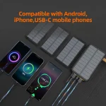 پاوربانک خورشیدی تاشو با پنل ۴ تکه و شارژ بی‌سیم، مناسب خرید عمده برای واردات و پخش تجهیزات دیجیتال و اضطراری