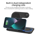 پایه شارژ بی‌سیم تاشو ۳ کاره برای موبایل، ساعت هوشمند و هندزفری، مناسب خرید عمده برای واردات و پخش تجهیزات جانبی دیجیتال