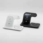 پایه شارژ بی‌سیم تاشو ۳ کاره برای موبایل، ساعت هوشمند و هندزفری، مناسب خرید عمده برای واردات و پخش تجهیزات جانبی دیجیتال