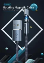 کابل شارژ مغناطیسی LED مدل 3in1 با قابلیت چرخش چندجهته و سه سری قابل تعویض، مناسب خرید عمده برای واردات و پخش در بازار ایران و کشورهای منطقه