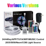 نوار LED هوشمند 12 ولت RGB با کنترل اپلیکیشن یا WiFi، مناسب خرید عمده از چین و دبی، نورپردازی مدرن و کم‌مصرف