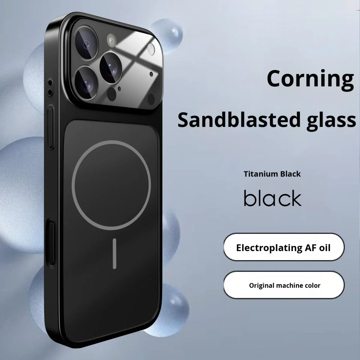 قاب شیشه‌ای مات لوکس مغناطیسی آیفون با طراحی ضد خش و پشتیبانی از شارژ بی‌سیم