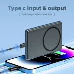 پاوربانک مغناطیسی سبک و باریک مدل PD5000 با شارژ سریع ۲۰ وات، مناسب خرید عمده برای واردات و پخش در بازار ایران و کشورهای منطقه