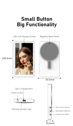 ریموت کنترل مغناطیسی موبایل 1800mAh با طراحی بی‌سیم و قابلیت استفاده به‌عنوان مانیتور سلفی