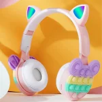 هدفون بلوتوث طرح میکی با چراغ LED و طراحی ضد استرس، مناسب خرید عمده برای واردات و پخش هدیه‌های فانتزی و دیجیتال