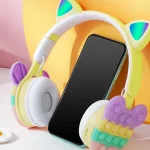 هدفون بلوتوث طرح میکی با چراغ LED و طراحی ضد استرس، مناسب خرید عمده برای واردات و پخش هدیه‌های فانتزی و دیجیتال