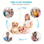 دوربین مینی بی‌سیم خانگی برای حیوانات و کودک با طراحی کوچک و سبک، مجهز به دید در شب و قابلیت اتصال به اپلیکیشن موبایل برای امنیت خانه و مراقبت از نوزاد