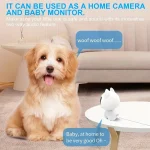 دوربین مینی بی‌سیم خانگی برای حیوانات و کودک با طراحی کوچک و سبک، مجهز به دید در شب و قابلیت اتصال به اپلیکیشن موبایل برای امنیت خانه و مراقبت از نوزاد