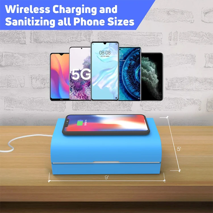 استریلایزر UV چندکاره در حال ضدعفونی موبایل و لوازم شخصی کوچک