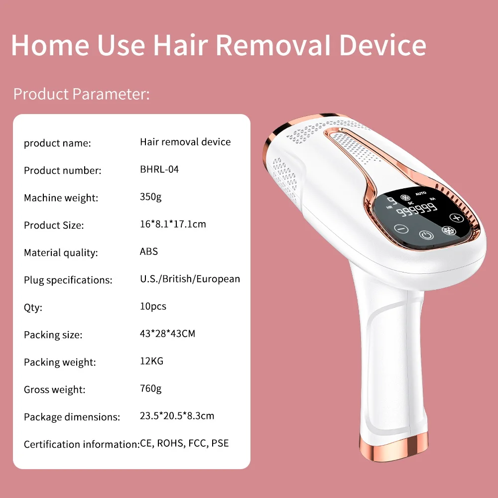 کاربر در حال استفاده از دستگاه لیزر IPL دیود فوتون برای حذف موهای زائد دست و پا