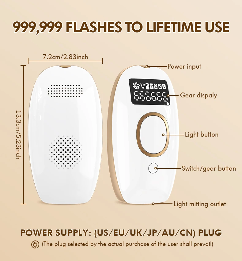 کاربر در حال استفاده از دستگاه لیزر خانگی IPL برای اپیلاسیون دست و پا