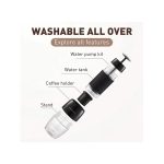 اسپرسوساز قابل حمل شارژی USB با بدنه استیل ضدزنگ و طراحی مدرن مناسب برای سفر و محل کار