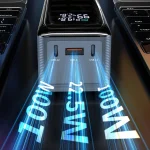 پاوربانک 27000 میلی‌آمپر PD100W با نمایشگر دیجیتال و چندین پورت خروجی برای شارژ سریع لپ‌تاپ و موبایل