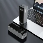 پاوربانک 27000 میلی‌آمپر PD100W با نمایشگر دیجیتال و چندین پورت خروجی برای شارژ سریع لپ‌تاپ و موبایل