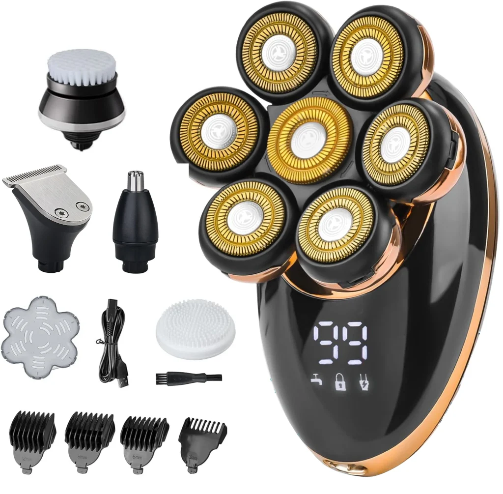 ماشین اصلاح سر و صورت مردانه RAYCO 7D با طراحی ارگونومیک و تیغه‌های چرخشی