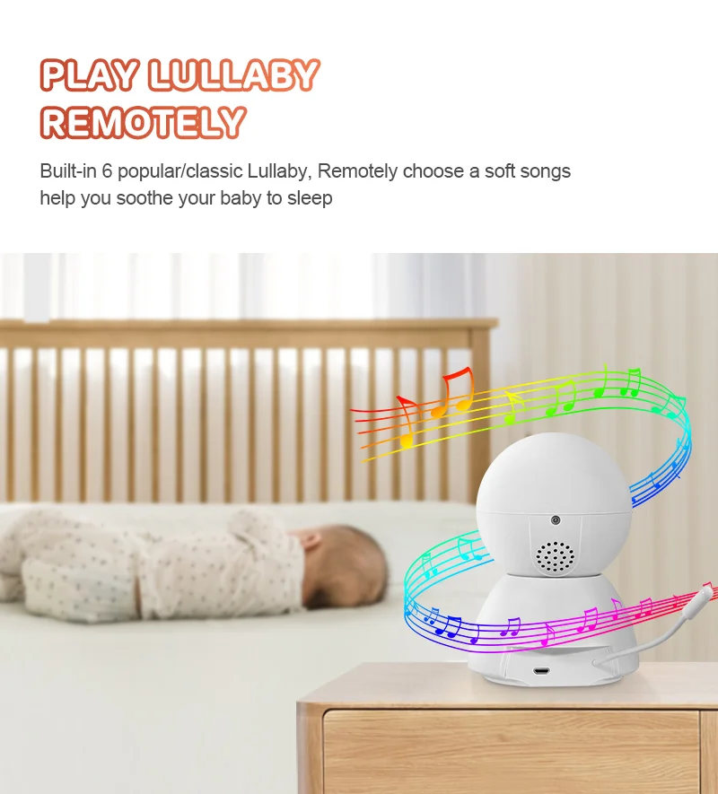 دوربین بی‌سیم وای‌فای مراقبت کودک Sectec با کیفیت 2 مگاپیکسل، طراحی کوچک و سبک، مجهز به دید در شب و قابلیت اتصال به اپلیکیشن موبایل برای امنیت کودک و خانه