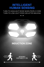 چراغ خورشیدی دیواری Shinedo Bright ضدآب IP65 با سنسور حرکتی و ۳ حالت نوردهی، مناسب خرید عمده از چین و دبی، روشنایی و امنیت فضای باز