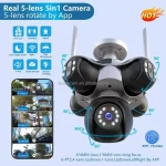 دوربین هوشمند ShooCam WiFi با 5 لنز و 5 PTZ، کیفیت 20 مگاپیکسل، سنسور CMOS و قابلیت تشخیص حرکت و هشدار صوتی برای امنیت خانگی و تجاری