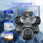 دوربین هوشمند ShooCam WiFi با 5 لنز و 5 PTZ، کیفیت 20 مگاپیکسل، سنسور CMOS و قابلیت تشخیص حرکت و هشدار صوتی برای امنیت خانگی و تجاری