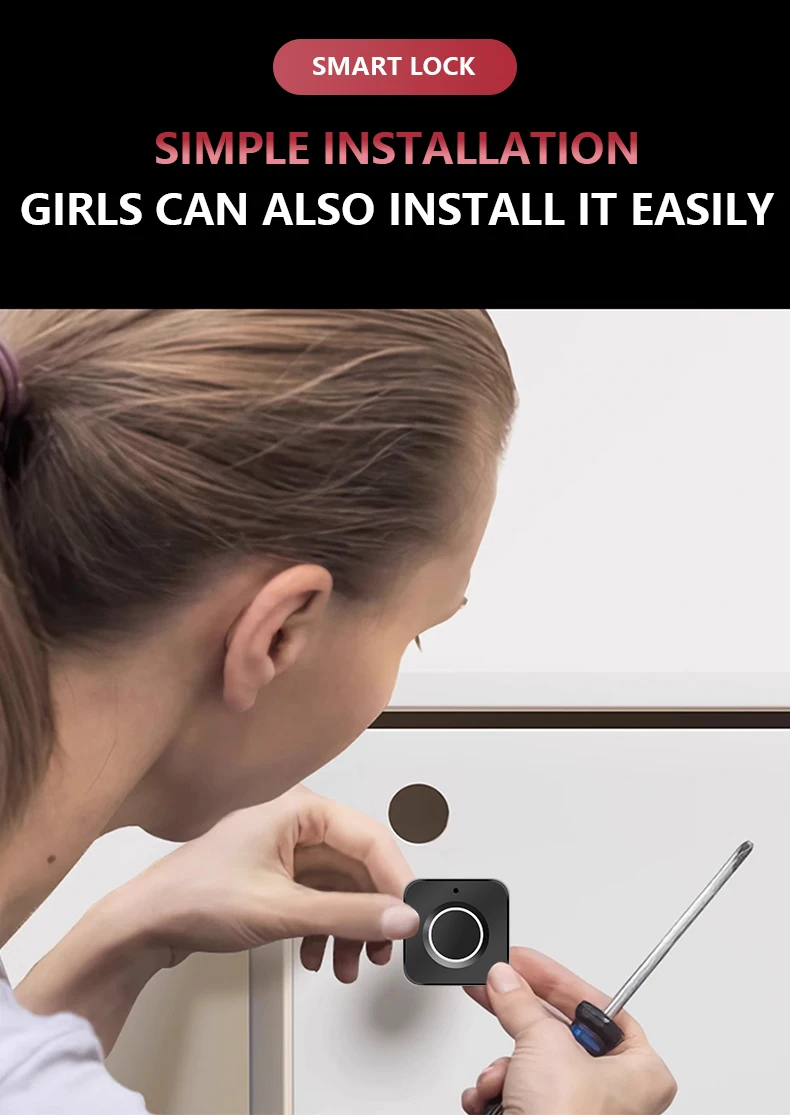 قفل هوشمند اثر انگشتی میکرو الکترونیکی با طراحی کوچک و مدرن، مناسب استفاده در کشو، کمد، درب‌های کوچک و تجهیزات امنیتی خانگی و اداری