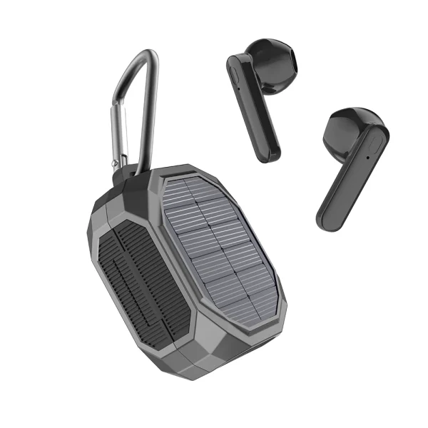 هندزفری بلوتوث با میکروفون داخلی و کیس شارژ خورشیدی، مناسب خرید عمده برای واردات و پخش منطقه‌ای