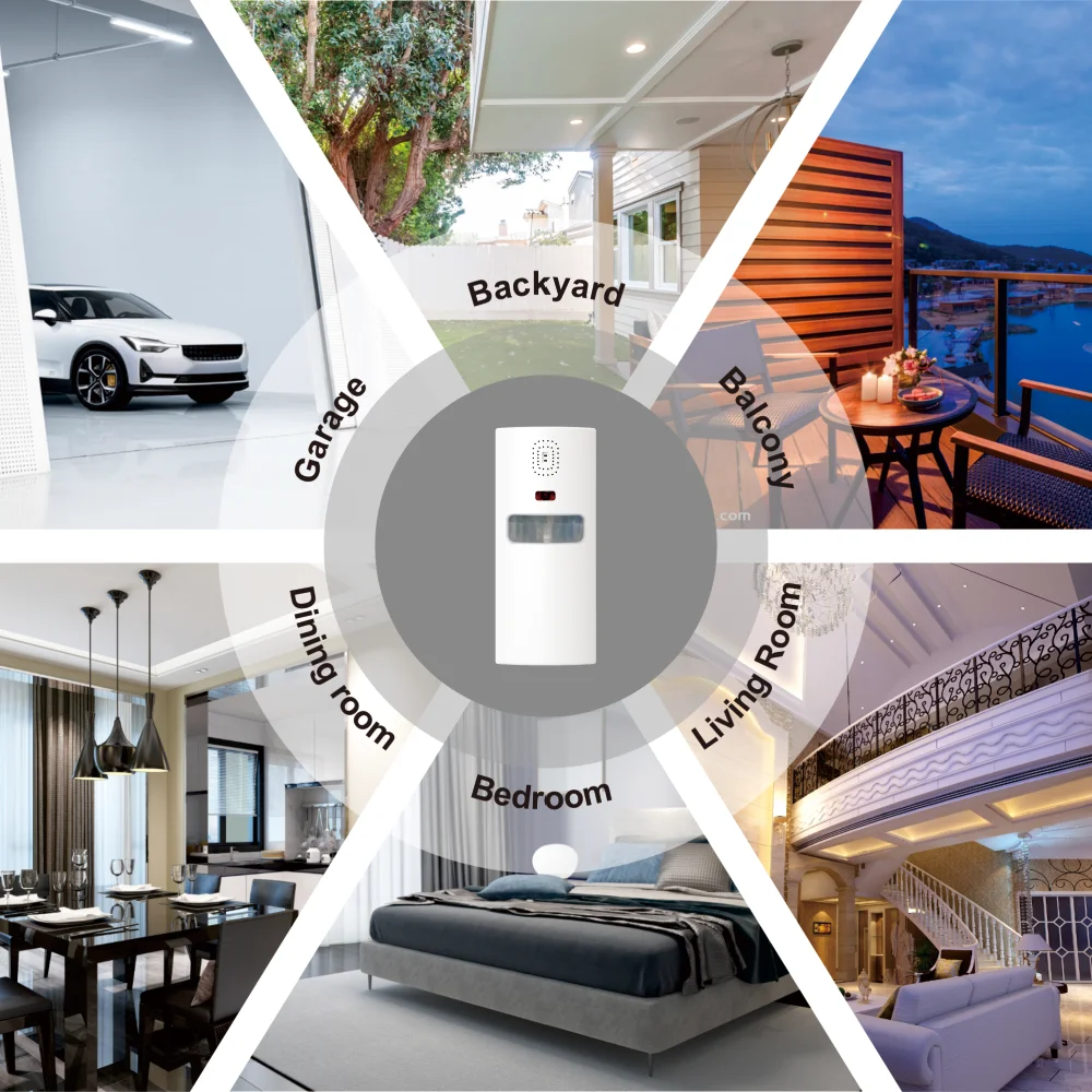 سنسور حرکتی هوشمند وای‌فای Tuya با تکنولوژی PIR، طراحی کوچک و مدرن، مناسب امنیت خانگی و اداری با قابلیت اتصال به اپلیکیشن Smart Life