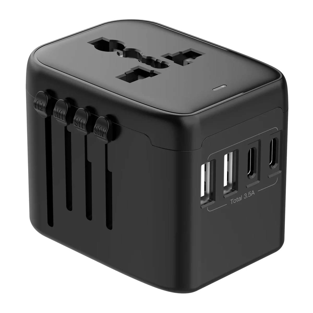 آداپتور شارژر مسافرتی ۴ پورت با خروجی USB و Type-C، مناسب خرید عمده برای واردات و پخش منطقه‌ای