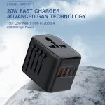 آداپتور شارژر مسافرتی ۴ پورت با خروجی USB و Type-C، مناسب خرید عمده برای واردات و پخش منطقه‌ای