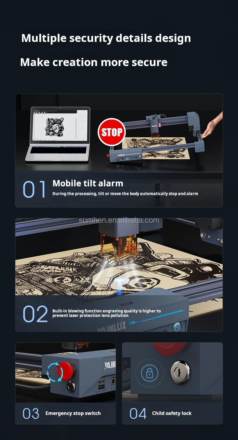 حکاکی دقیق لوگو روی چوب با دستگاه لیزر WAINLUX X1