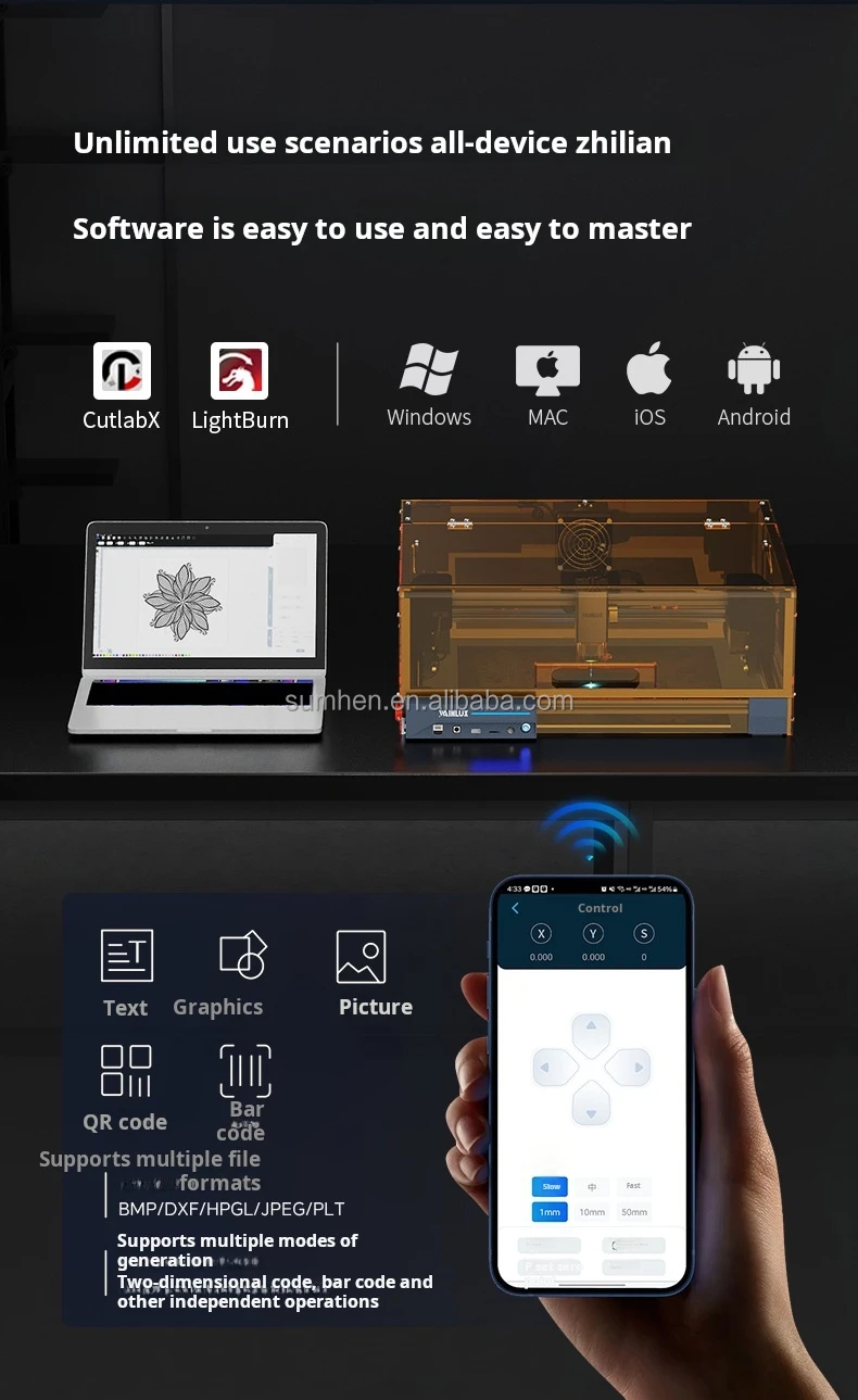 حکاکی دقیق لوگو روی چوب با دستگاه لیزر WAINLUX X1