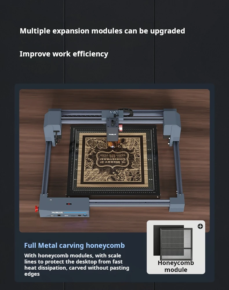 حکاکی دقیق لوگو روی چوب با دستگاه لیزر WAINLUX X1