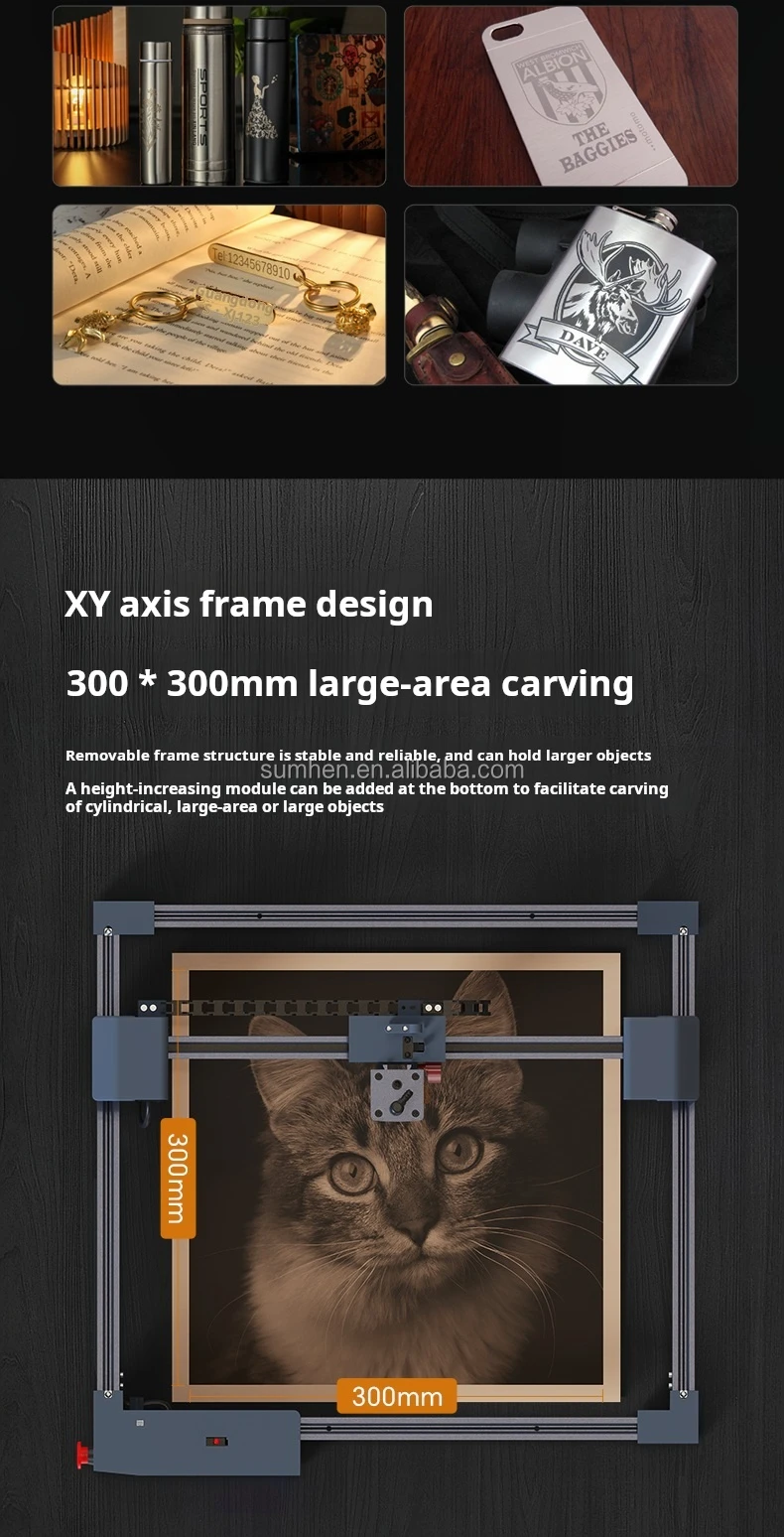 حکاکی دقیق لوگو روی چوب با دستگاه لیزر WAINLUX X1