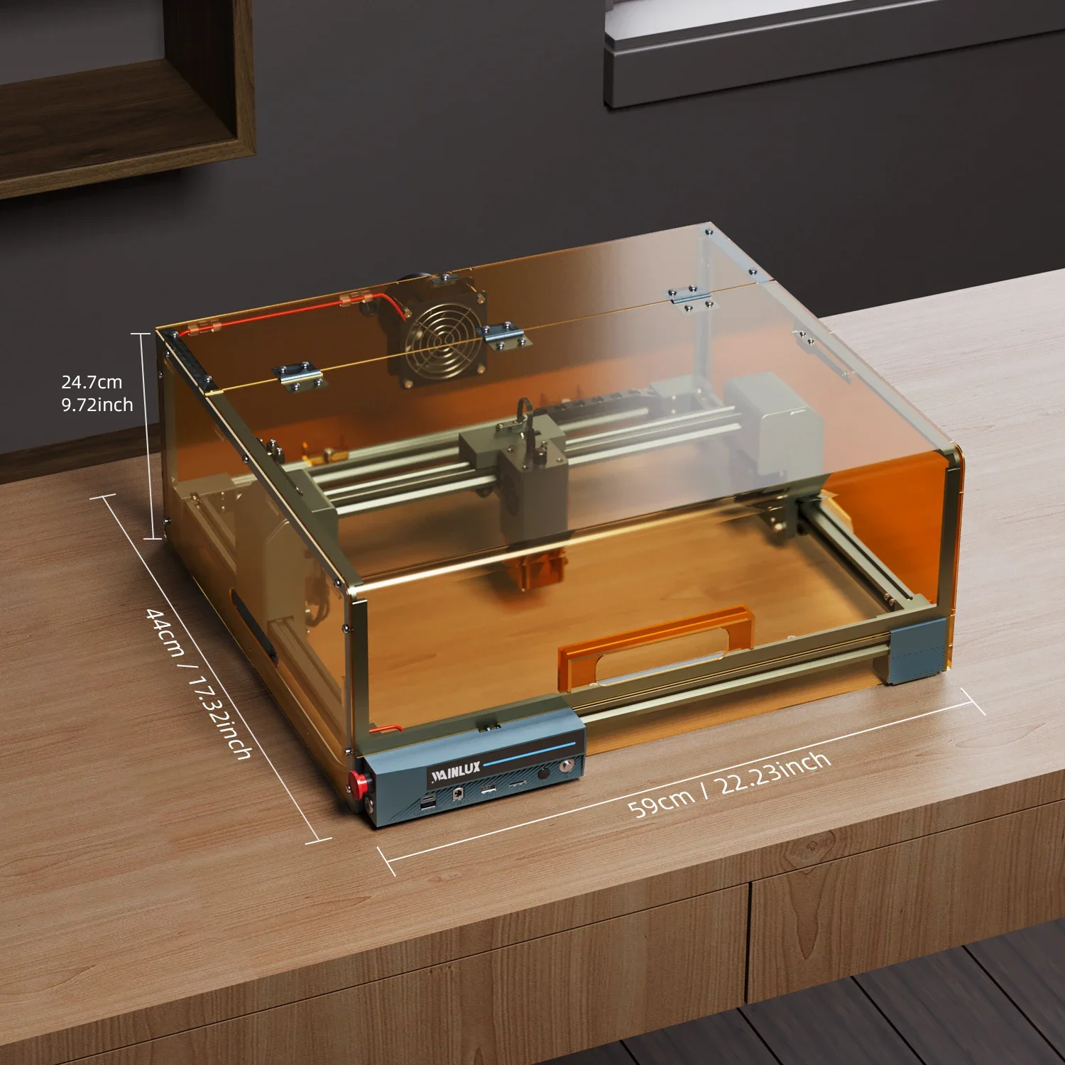 حکاکی دقیق لوگو روی چوب با دستگاه لیزر WAINLUX X1