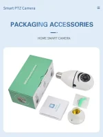 دوربین لامپی هوشمند وای‌فای با قابلیت نصب روی سرپیچ E27، مجهز به دید در شب، مکالمه دوطرفه و تشخیص حرکت برای امنیت خانه و فروشگاه