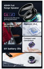 اسپیکر پرتابل مغناطیسی G200 Pro Mini با طراحی جیبی و قابلیت اتصال بلوتوثی