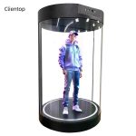 75 Inch Human Size Hologram Cabinet Transparent Screen Ai Interaction Holo Tube 3D Holographic Display
