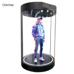 75 Inch Human Size Hologram Cabinet Transparent Screen Ai Interaction Holo Tube 3D Holographic Display