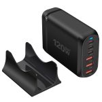 شارژر برقی 120 وات GaN مدل Portable با چهار پورت USB C و فناوری PD برای مک‌بوک و تلفن همراه