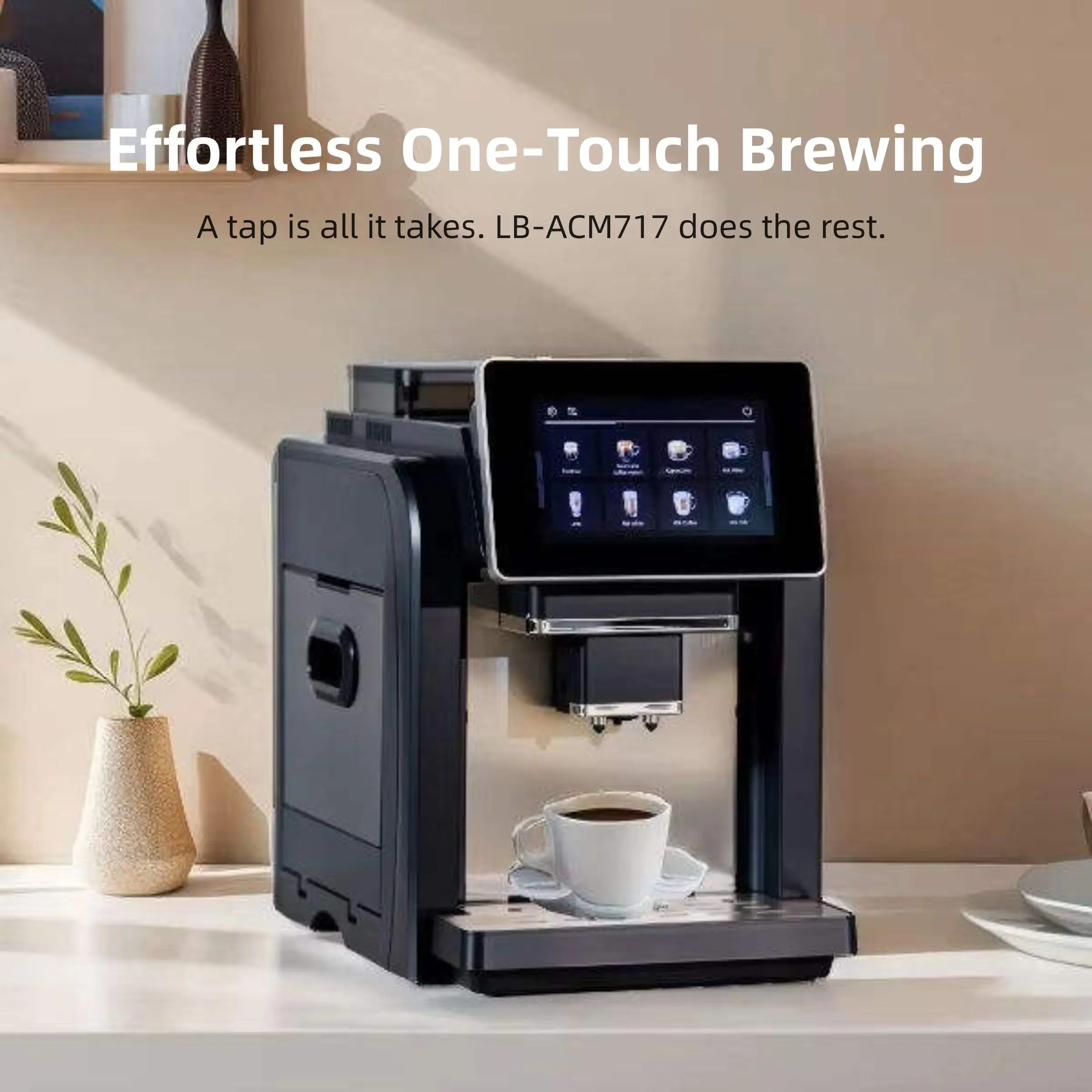 دستگاه قهوهساز هوشمند Longbank با طراحی ایتالیایی و نمایشگر دیجیتال