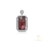 اویز ژوپینگ طلای سفید (رادیوم) نگین‌دار کد 32606